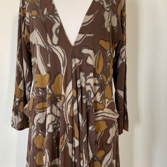 ETRO Midi Wrap Dress | Printed | Brown | Italy | 48 | Large | 12 - Picture 7 of 14